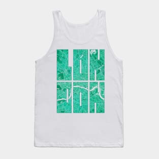 London, England City Map Typography - Watercolor Tank Top